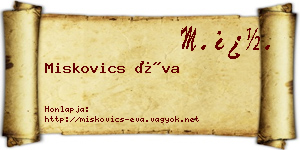 Miskovics Éva névjegykártya