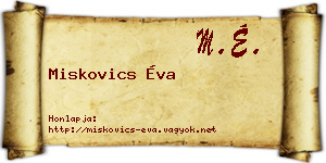 Miskovics Éva névjegykártya