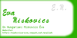eva miskovics business card