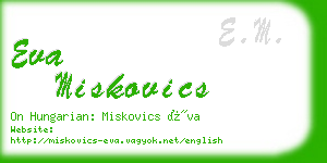 eva miskovics business card